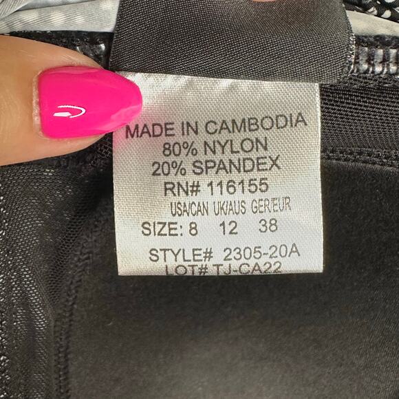 NWOT Shore Shapes Black Micro Polka Dot Ruched Swimdress Tankini Set – Size 8 - Picture 9 of 10